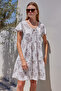 2352 V-Neck Short Dress - B.Brown - 3
