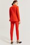 Coral Colored Button Detailed Long Sleeve Full Waist Pipe Leg Trousers Set - 3