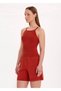 Halter Neck Cinnamon Color Knitwear Top - 3