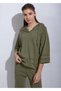 Organic Cotton Khaki Knitwear Top