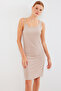 2496 Model Biscuit Knitted Dress with Chain Detail - 3