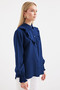 20223 Ruffled Long Sleeve Shirt - D. Indigo - 2