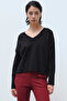Women's Black V-Neck Sweater