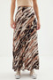 Women's Patterned Satin Skirt 15877 - Ecru - 3