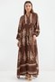 2423 Authentic Patterned Dress - Dark Brown - 2
