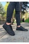 Black Skin Suni Leather Men's Sports Shoes with Stitching Detail - 4