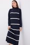 15890 Long Knitwear Dress - Navy Blue