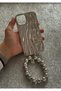 iPhone 13 and 14 (6.1 Inch) Compatible Bracelet Charm Accessory Glossy Nickel Plated Silver Lux Case - 4