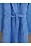 Blue Large Size Shawl Cotton Turkish Bath Sauna Bath Battal Women Men Unisex 3XL 4XL Bathrobe - 2