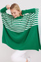 15783 Slit Poncho Sweater - F. Green - 5