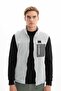 Ar-Ma Men's Gray Fleece Vest Regular Fit Full Zipper 100% Polyester Softech Winter Pocketed Unprinted K2642 - 3