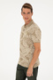Men's Regular Fit Polo Collar Khaki T-Shirt 50288319-VR027 - 3
