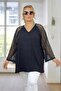 Towel Detailed V-Neck Truvakar Spanish Sleeve Extra Large Size Bluz