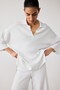 Women's - White Shirt Collar Sweater - 7