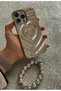 iPhone 15 Pro (6.1 Inch) Compatible Bracelet Charm Accessory Glossy Nickel Plated Silver Lux Case - 4