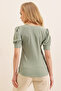0409 Square Neck Knitted Blouse - Çağla - 6