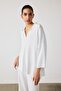 Women's - White Shirt Collar Sweater - 5