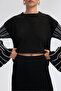 Striped Detail Tricot Tunic Skirt Set - 5