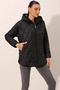 5181 Hooded Quilted Coat - Black - 3