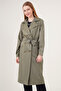 5853 Double Breasted Collar Trench Coat - Çağla - 3
