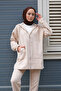 Women's Plus Size Hooded Zippered Double Suit