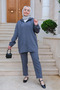 Women's Plus Size Hooded Zippered Double Suit