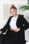 Zipper Hooded Long Plush Coat Fleece Cardigan Black Plus Size - 8