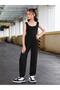 Girl's Oversize Strappy Crop Tracksuit 3 Piece Set - 2