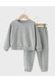 Children's Unprinted 2-Piece Oversize Crew Neck Sweatshirt Tracksuit Set - 3