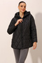 5181 Hooded Quilted Coat - Black - 4