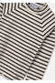 Girl's Striped Long Sleeve Blouse Beige 7002 - 2