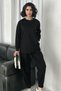 Women's crew neck modal fabric loose fit top and bottom set - 2