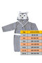 100% Cotton Hooded Children's Bathrobe with Ears, Animal Figure - Wolf - 6