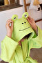 100% Cotton Hooded Children's Bathrobe with Ears, Animal Figure-Frog - 3