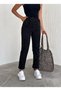 Women's Suede High Waist Carrot Pants / Women's Suede Fabric High Waist Trousers - 3
