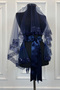 Navy Blue Large Sequin and Pearl Bridal Veil Set, Henna Night Cover 6 Pieces - 3