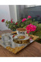 4-Piece Silver Gold Rose 18/10 Steel Coffee Presentation Tray - 3