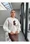 White Leo Embroidered Sweat - 4