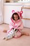100% Cotton Hooded Bathrobe for Boys and Girls with Ears, Animal Figure - Pink Butterfly - 4