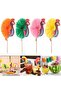 Colorful Fan Toothpicks Peacock 50 Pieces/Pack Presentation, Cocktail, Birthday, Cake Toothpicks - 4