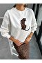 White Leo Embroidered Sweat - 3
