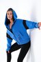 724604_Women's Zippered Hooded Oversize Sweatshirt - Finger Slit Detail, College Style, Sporty - 5