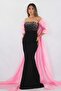 Black Pink Women's Evening Dress - Comfortable and Stylish Design