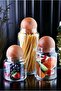 3-Piece Wooden Ball Lid 1300/800/500 ml Decorative Glass Jar Storage Container - 2