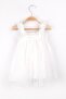 White Butterfly Winged Tulle Strap Girls' Dress - Evie - 6
