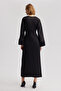 SATIN DRESS WITH FRONT TIE DETAIL - 5