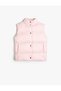 Puffer Vest Stand Collar Zippered Pocket