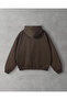 Kahverengi Kapşonlu Basic Sweatshirt - 2