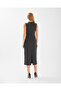 Anthracite Sleeveless Office Style Long Dress - 4