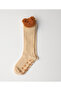 Girl's Teddy Bear Detailed Knee Socks Black - 3